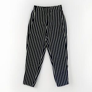 J. Crew Women's Striped Jamie Pants Size 00 Elastic Waist Cropped Pockets EUC
